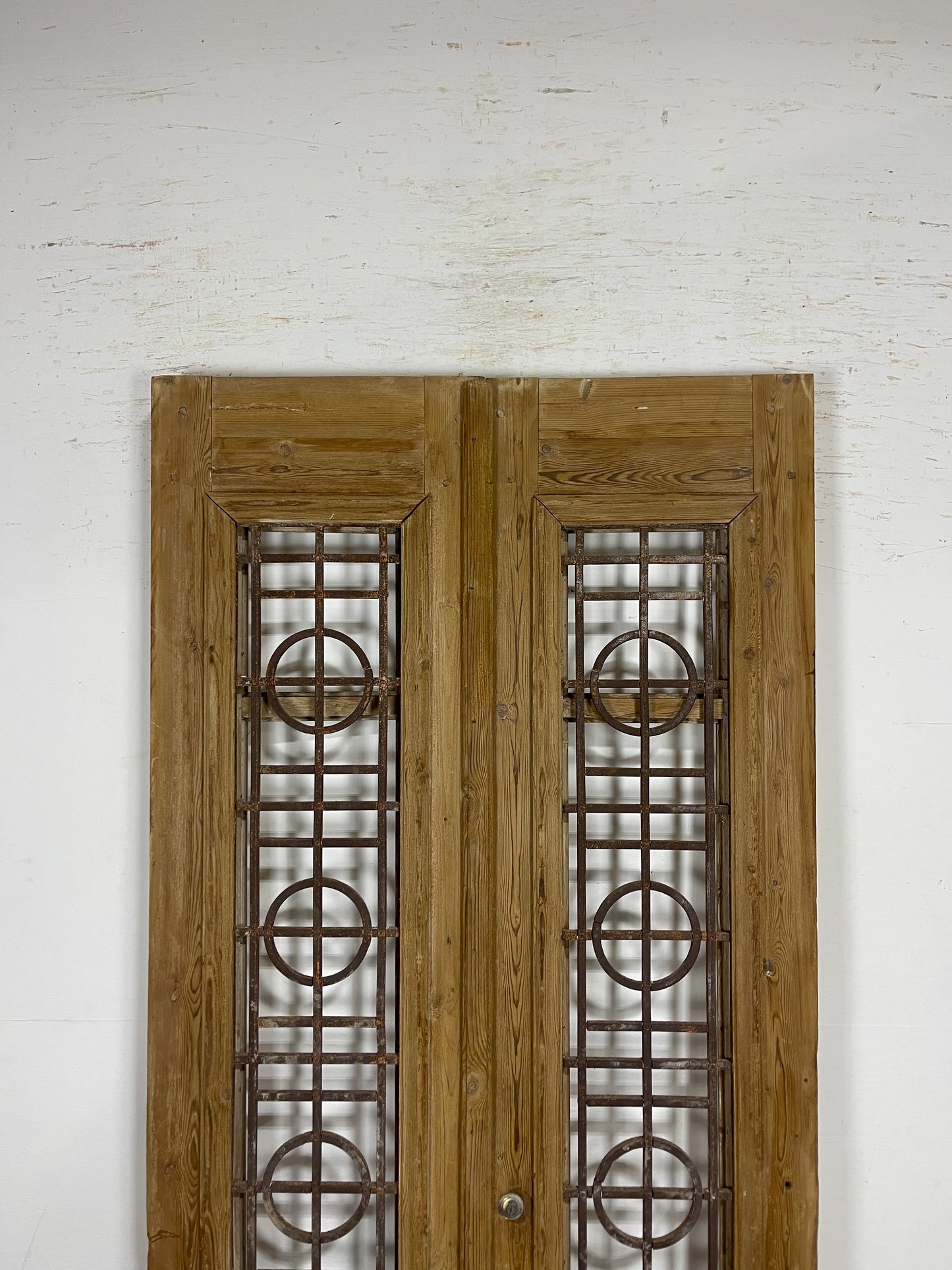 Antique French panel doors with Metal (88 x 40) P74