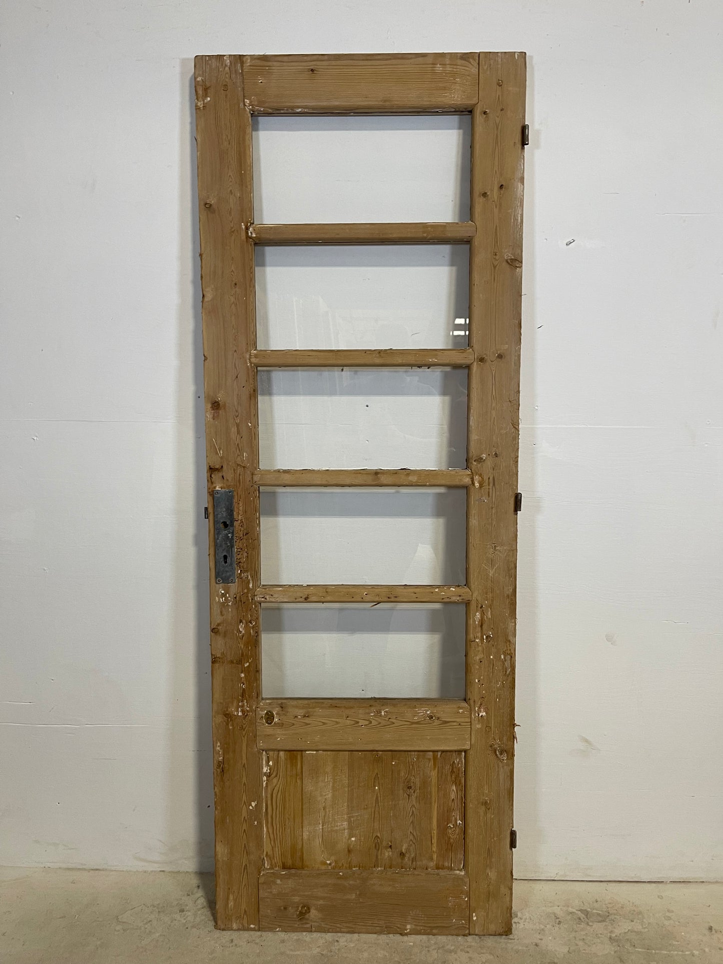 Antique French Panel Door with Glass  (80x28) L305