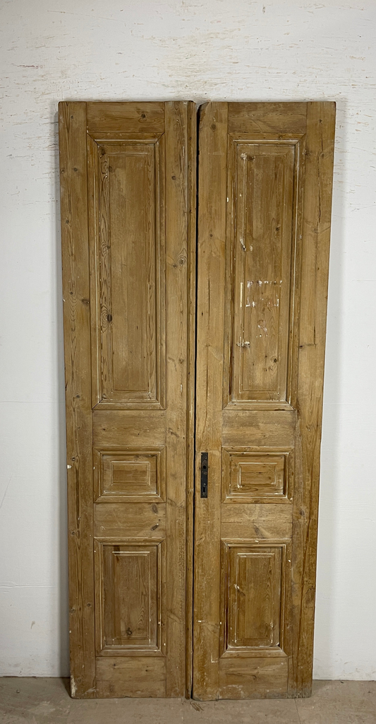 Antique French panel doors with Carvings (92 x 39.75)  P51
