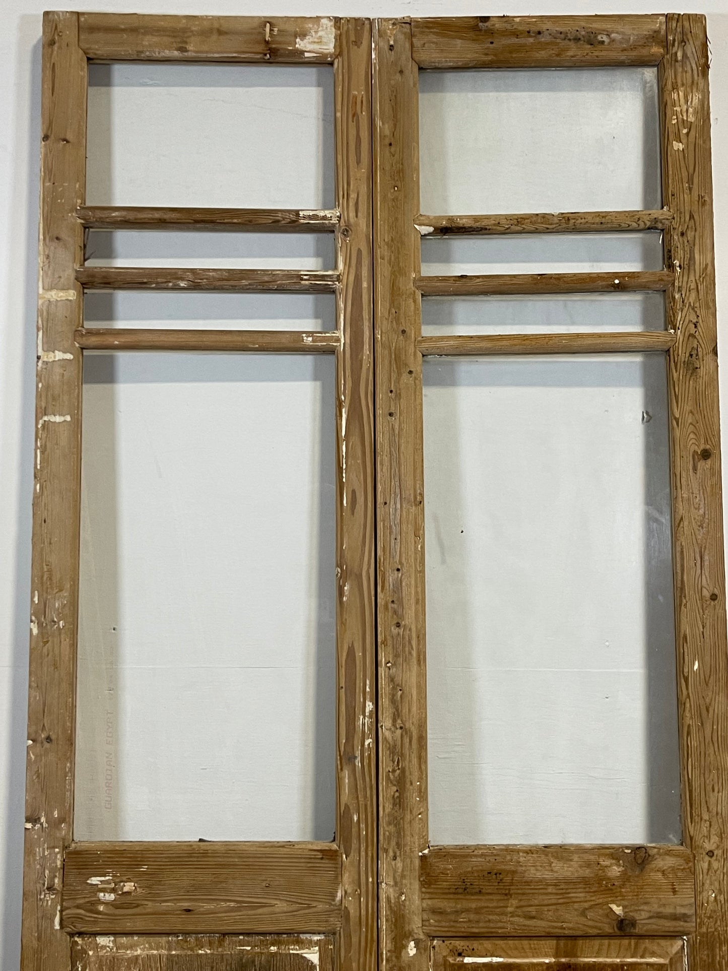 Antique French panel doors with glass (91x43) L207