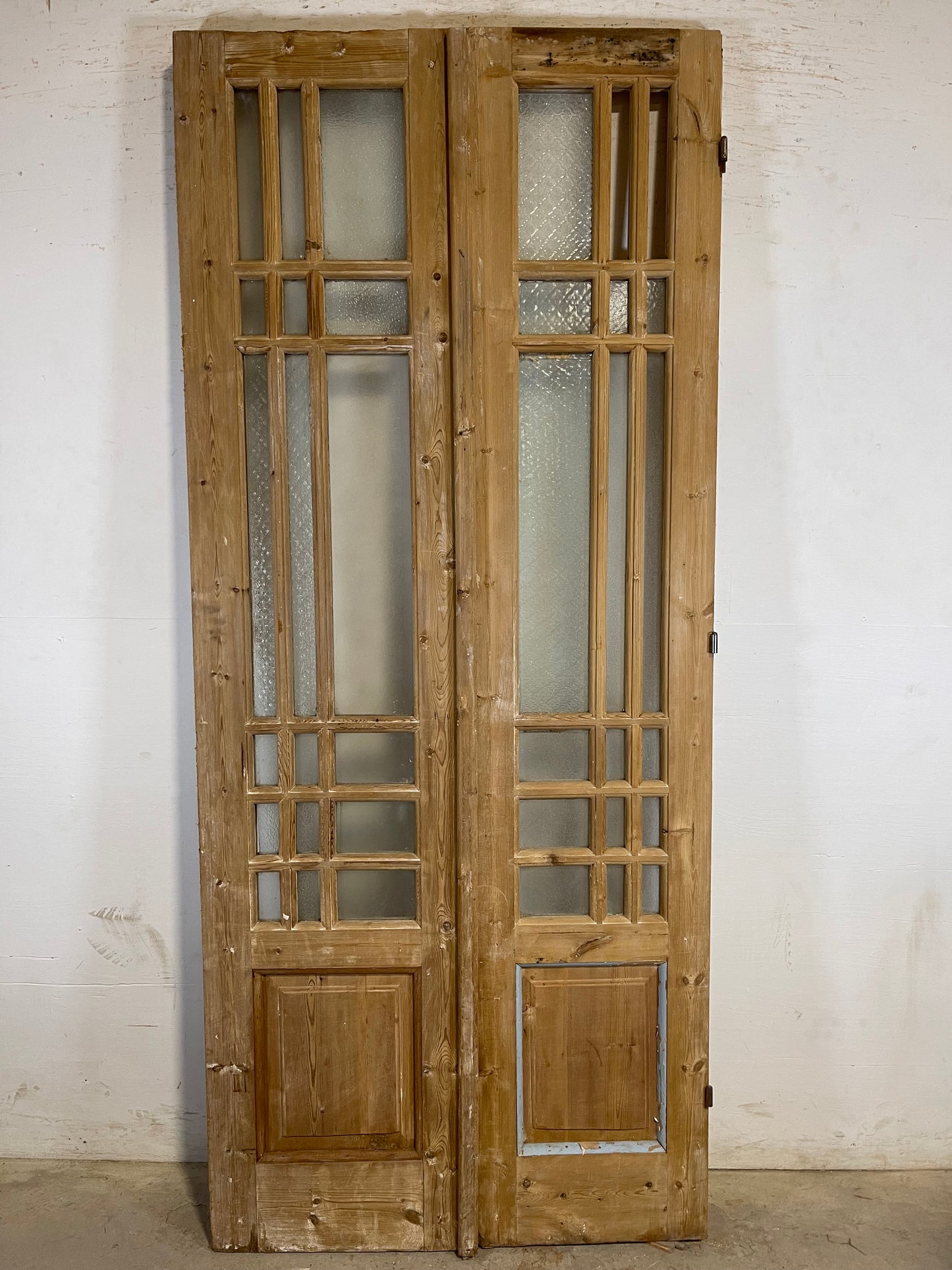 Antique French panel doors with glass (90x38.75) L161