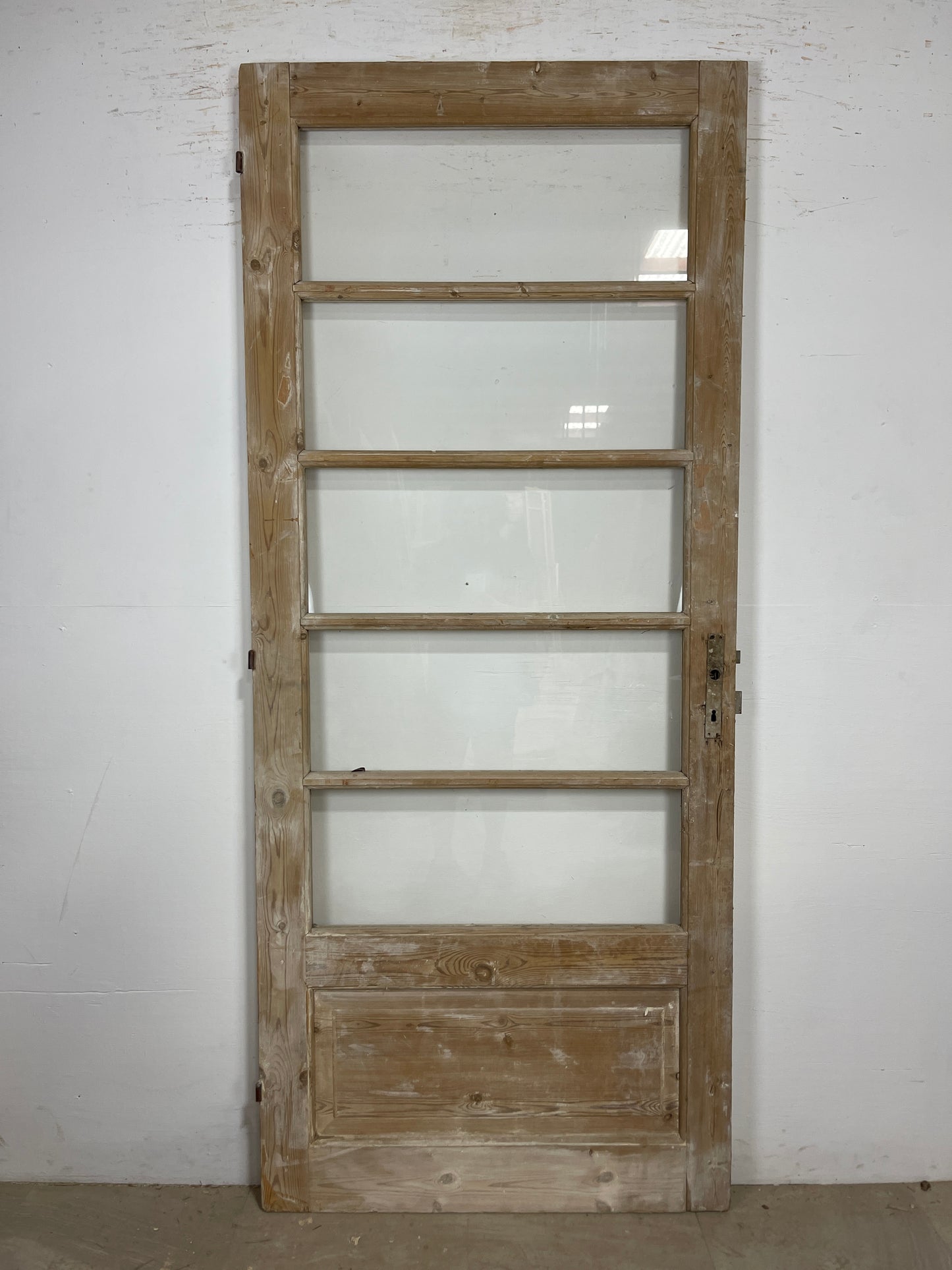 Antique French Panel Door - Single with glass (87.5x37) O273
