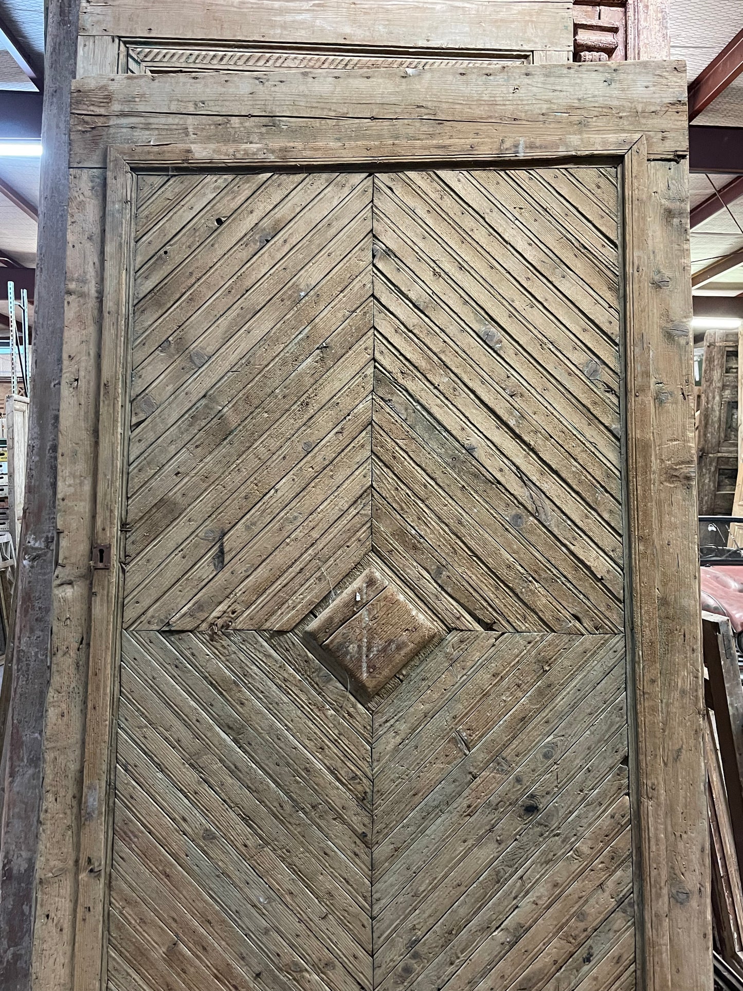 Antique  French Panel Door with Carving  (102x59.5) J061