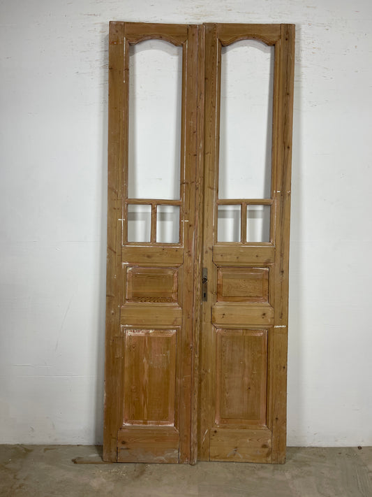 Antique French Panel Door with glass (94 x 39.25) O288