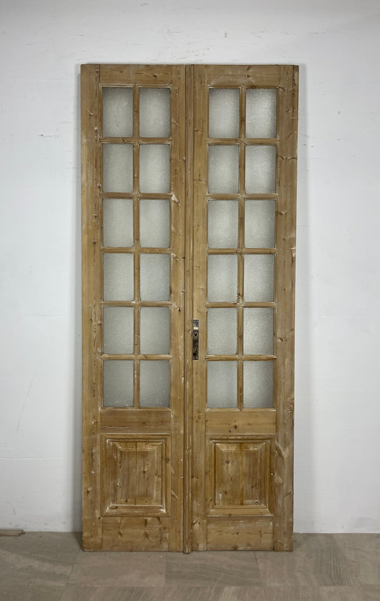 Antique French panel doors with Glass  (98.5 x 43.5)    O62