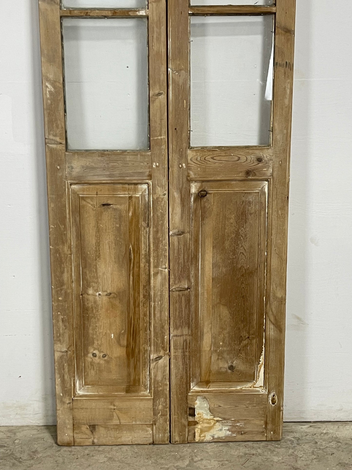 Antique  French Panel Doors with glass (91.75x30.5)   M082