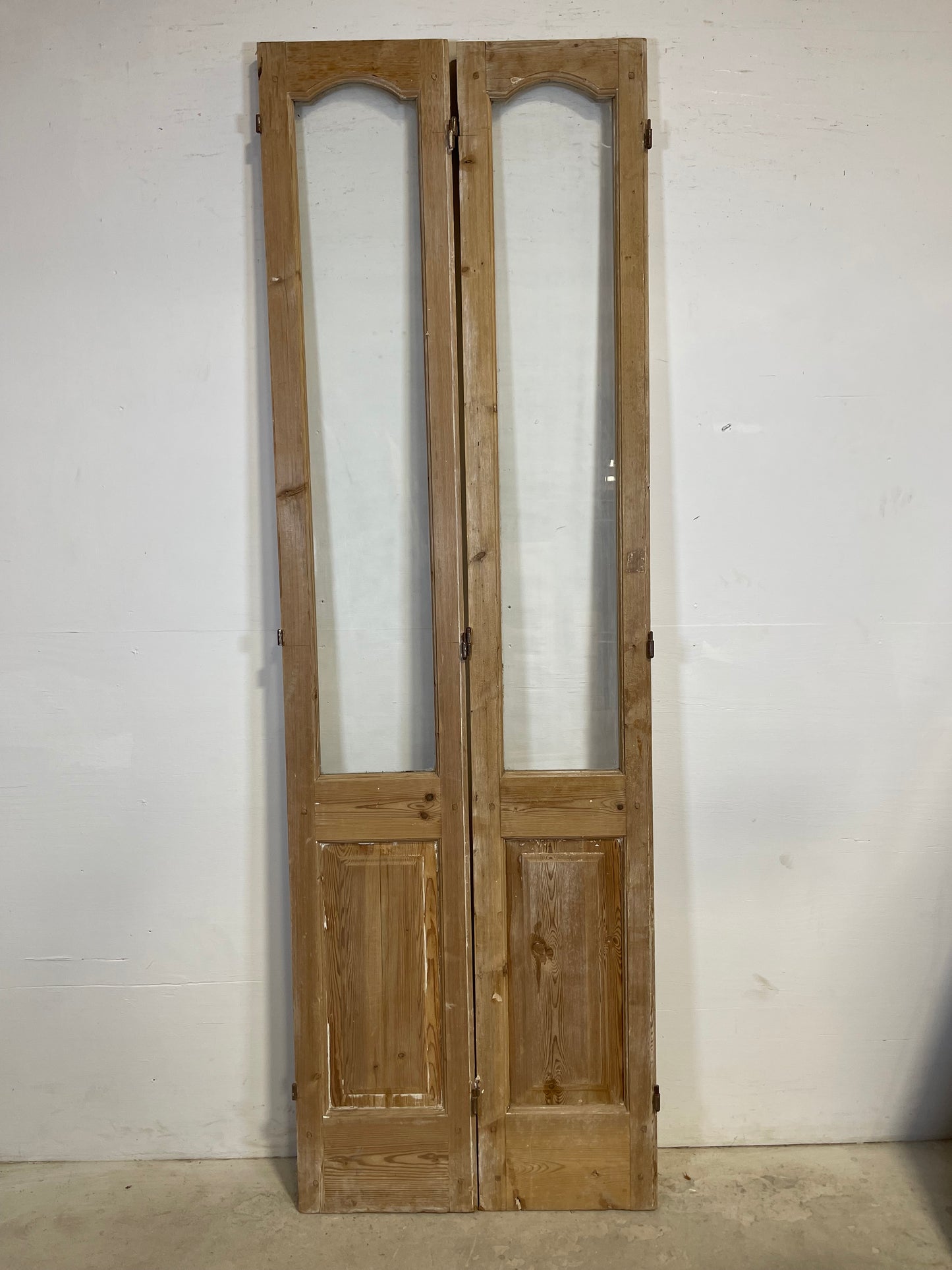 Antique French Panel Doors with glass  (94x29)  K323