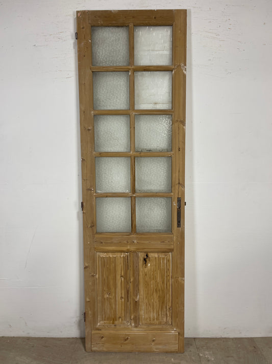 Antique French Panel Door with Glass (93x28) 0119