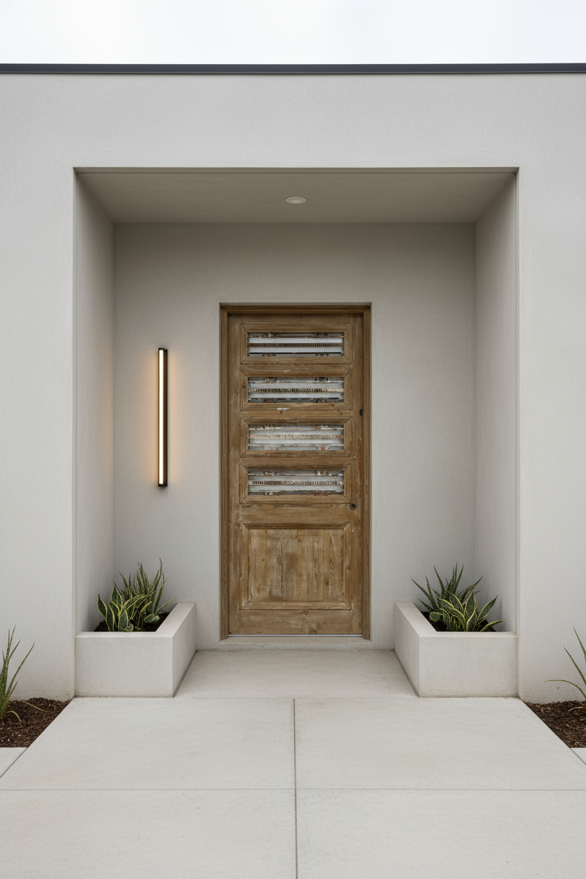 Antique French panel doors with Metal (80x33.5) P82