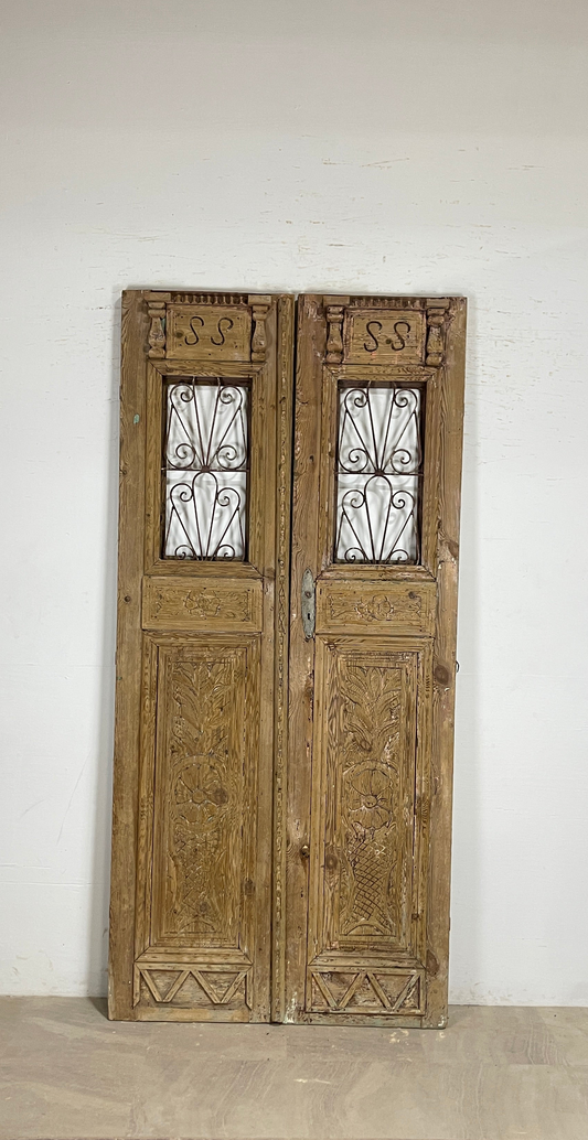 Antique French panel doors with Metal (100x47) P119