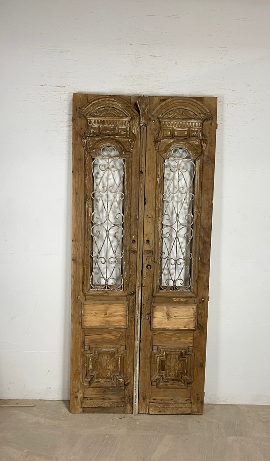 Antique French panel doors with Metal (95x41) P96
