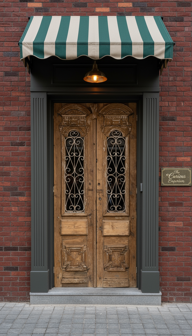 Antique French panel doors with Metal (95x41) P96