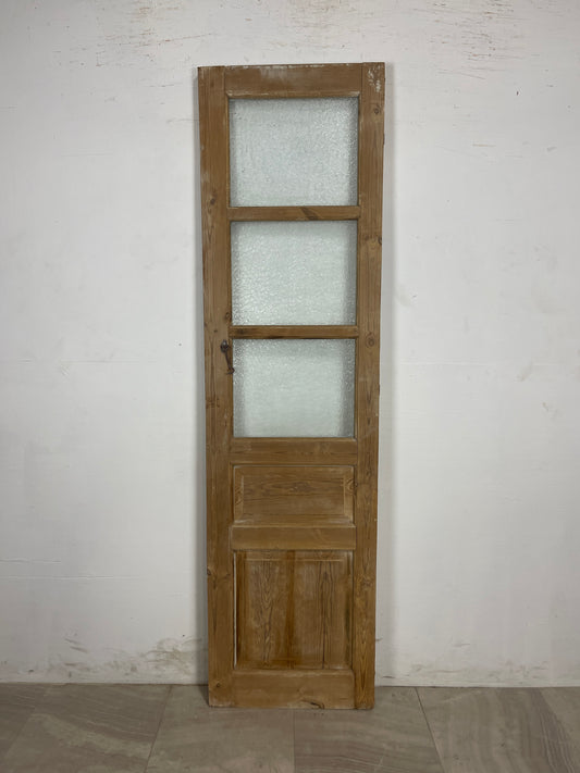 Antique French Panel Door with Glass  (85.5 x 23.25) N189