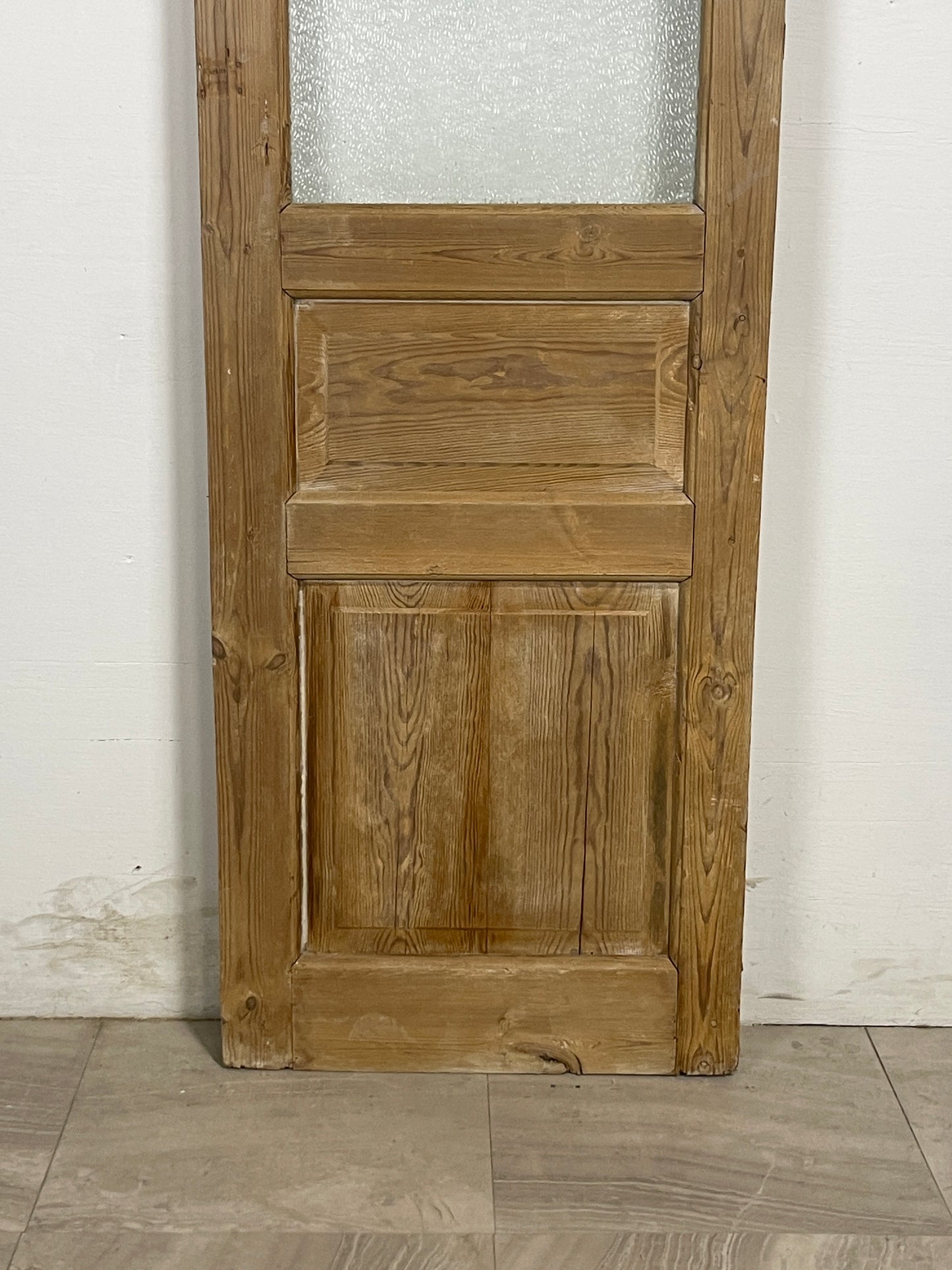 Antique French Panel Door with Glass  (85.5 x 23.25) N189
