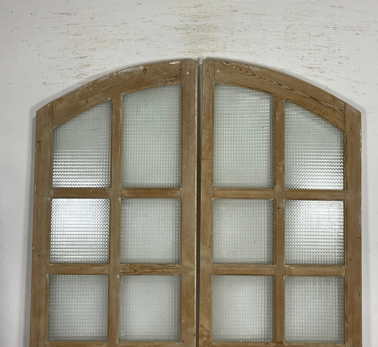 Antique French panel arched  doors with Glass (89 x 54.5) P6