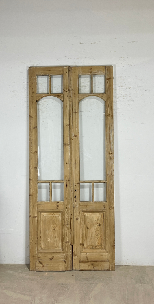 Antique French panel doors with Glass (105x44) P142
