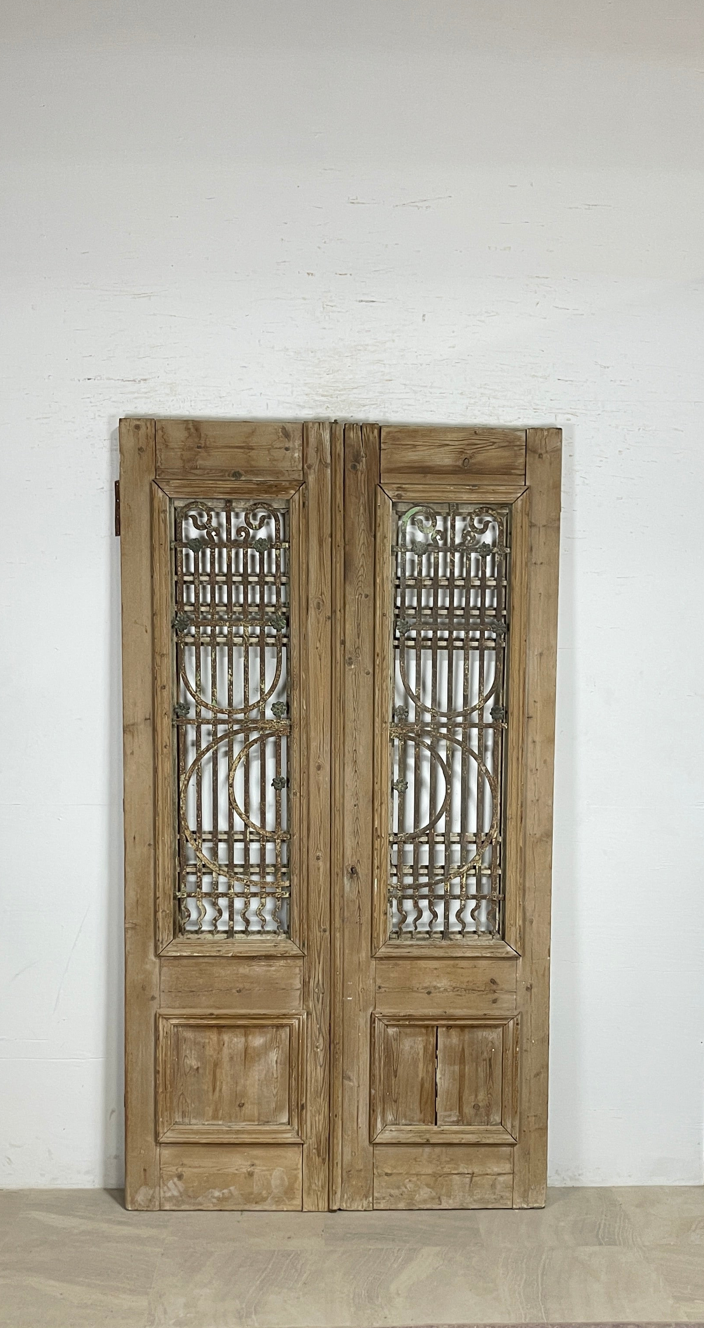 Antique French panel doors with Metal (92x51) P110