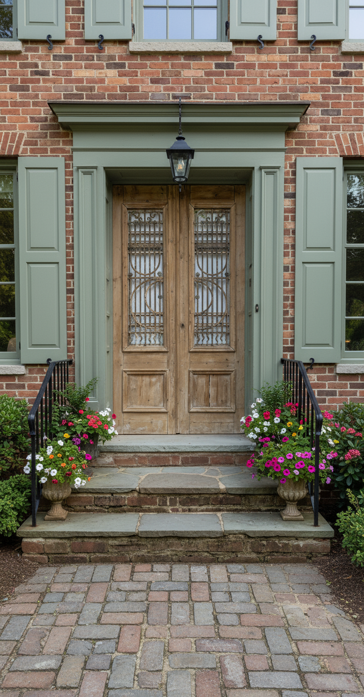 Antique French panel doors with Metal (92x51) P110