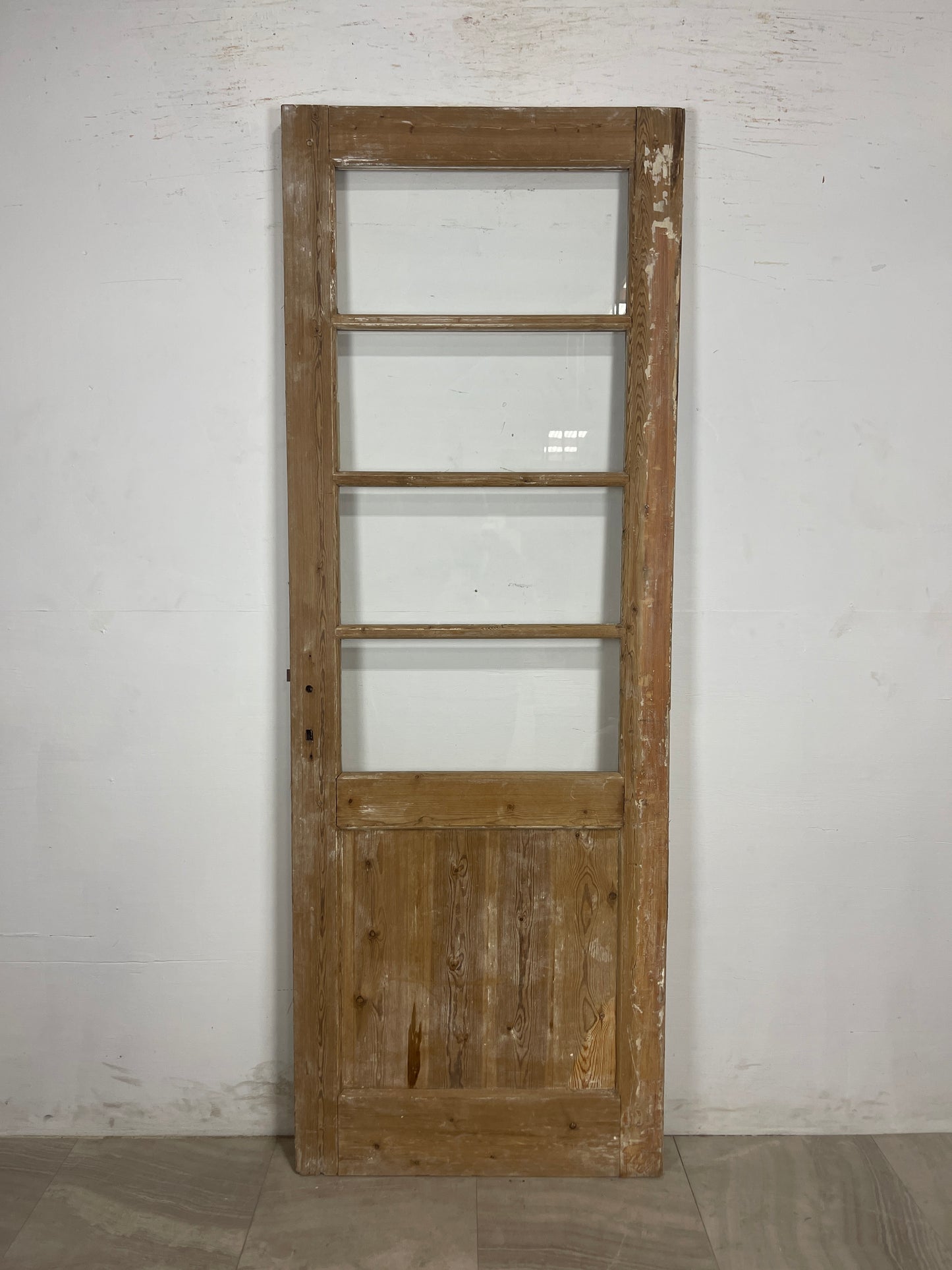 Antique French Panel Door with Glass  (88 x 31.5) N187