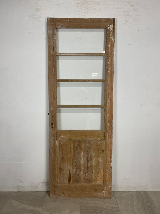 Antique French Panel Door with Glass  (88 x 31.5) N187
