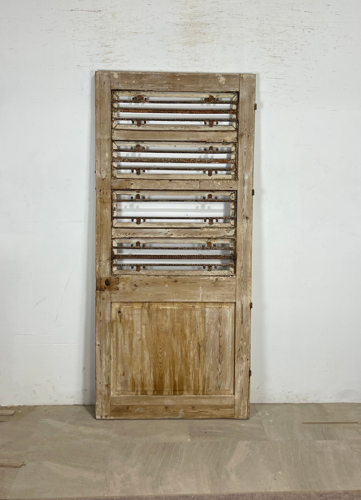 Antique French panel doors with Metal (83.5x37.5)P80