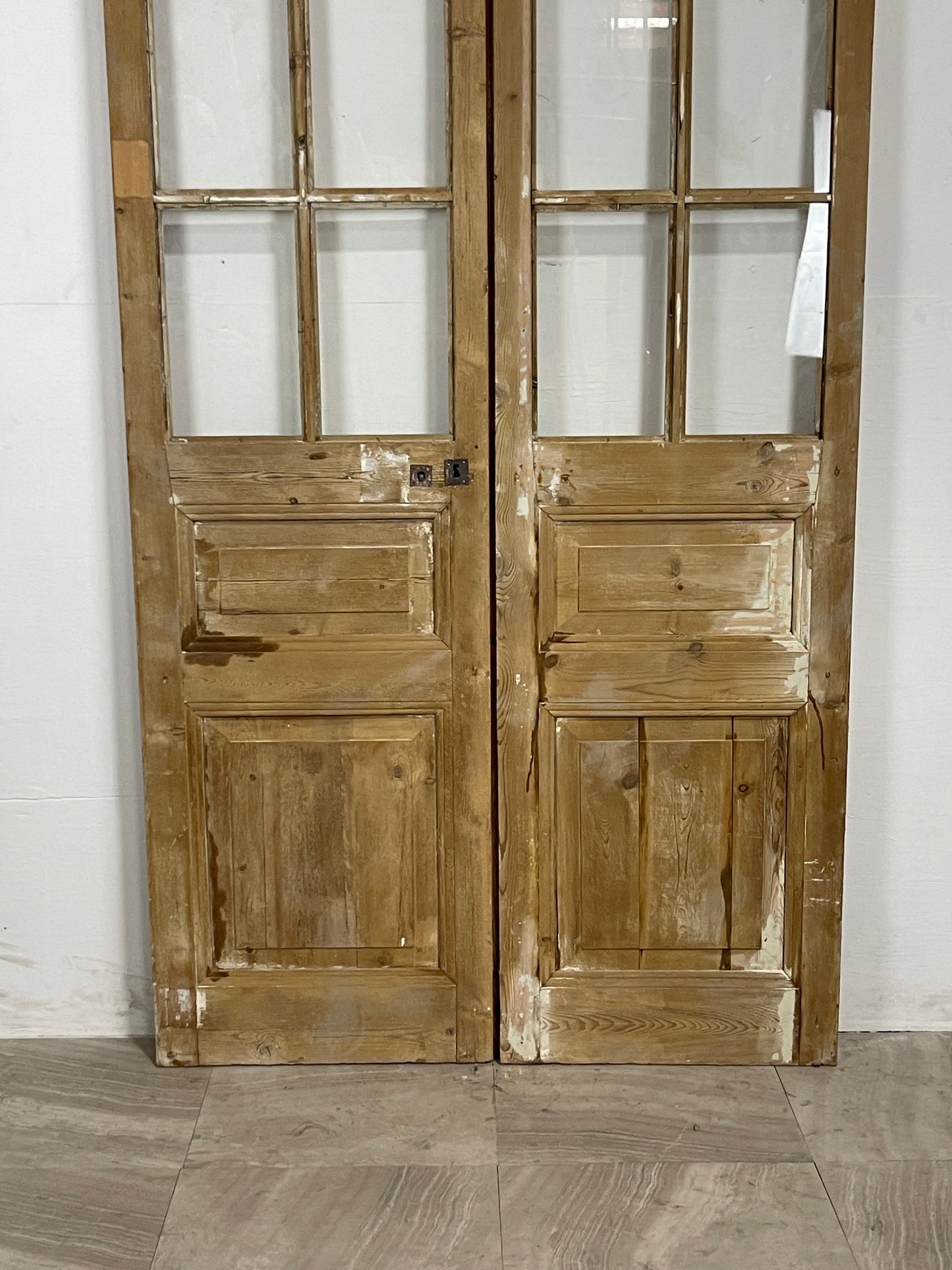 Antique French Panel Doors with Glass   (89.5 x 44)   N028