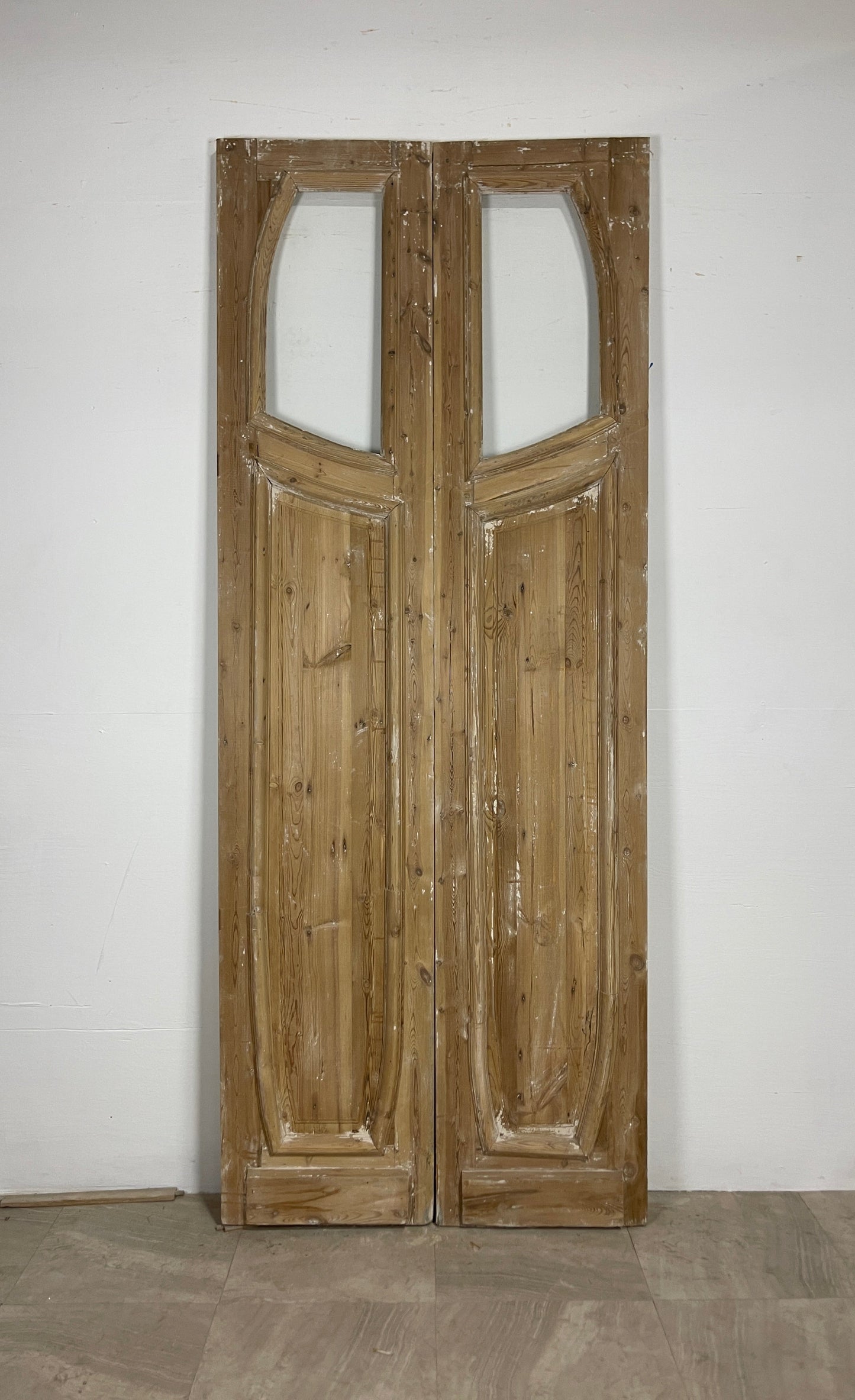 Antique French panel door with Glass  (100.5 x 40)  O12