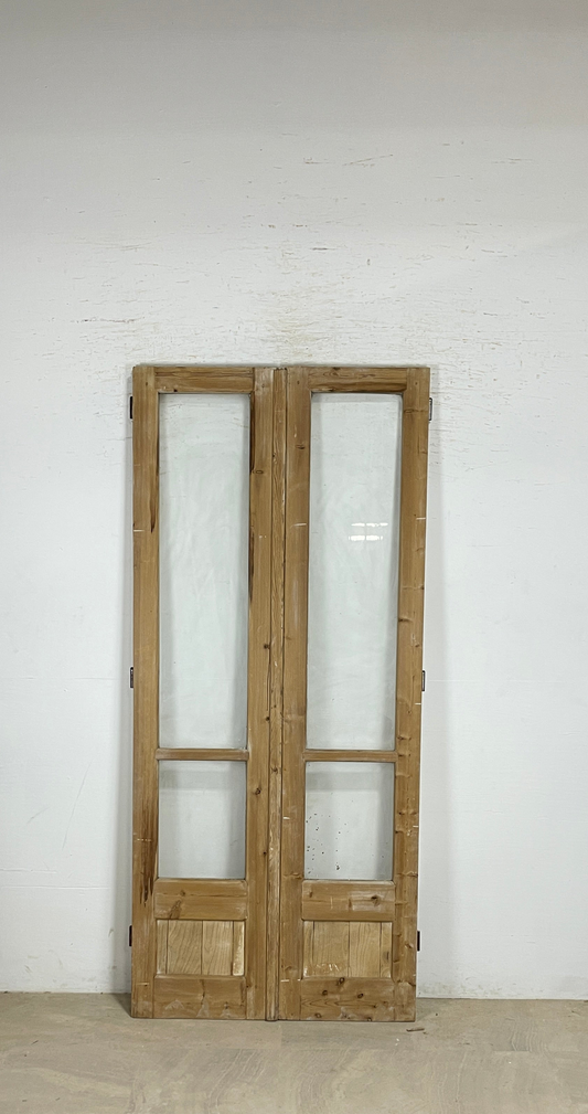 Antique French panel doors with Glass (91x40.75) P172