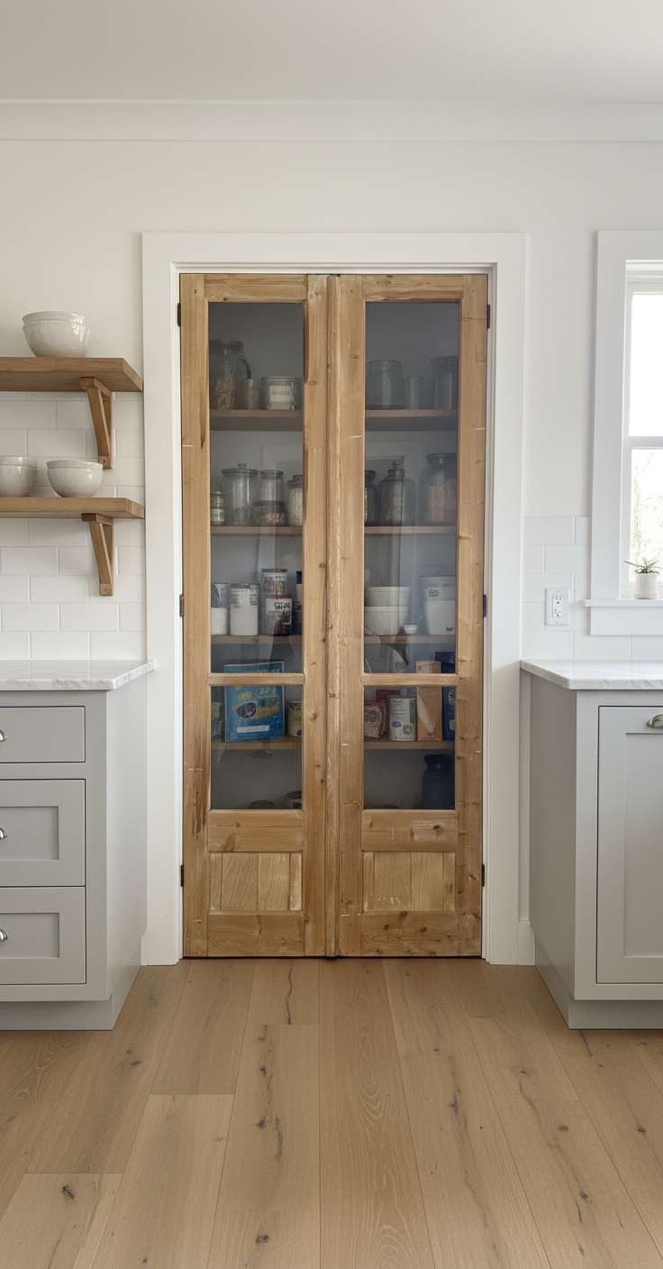 Antique French panel doors with Glass (91x40.75) P172