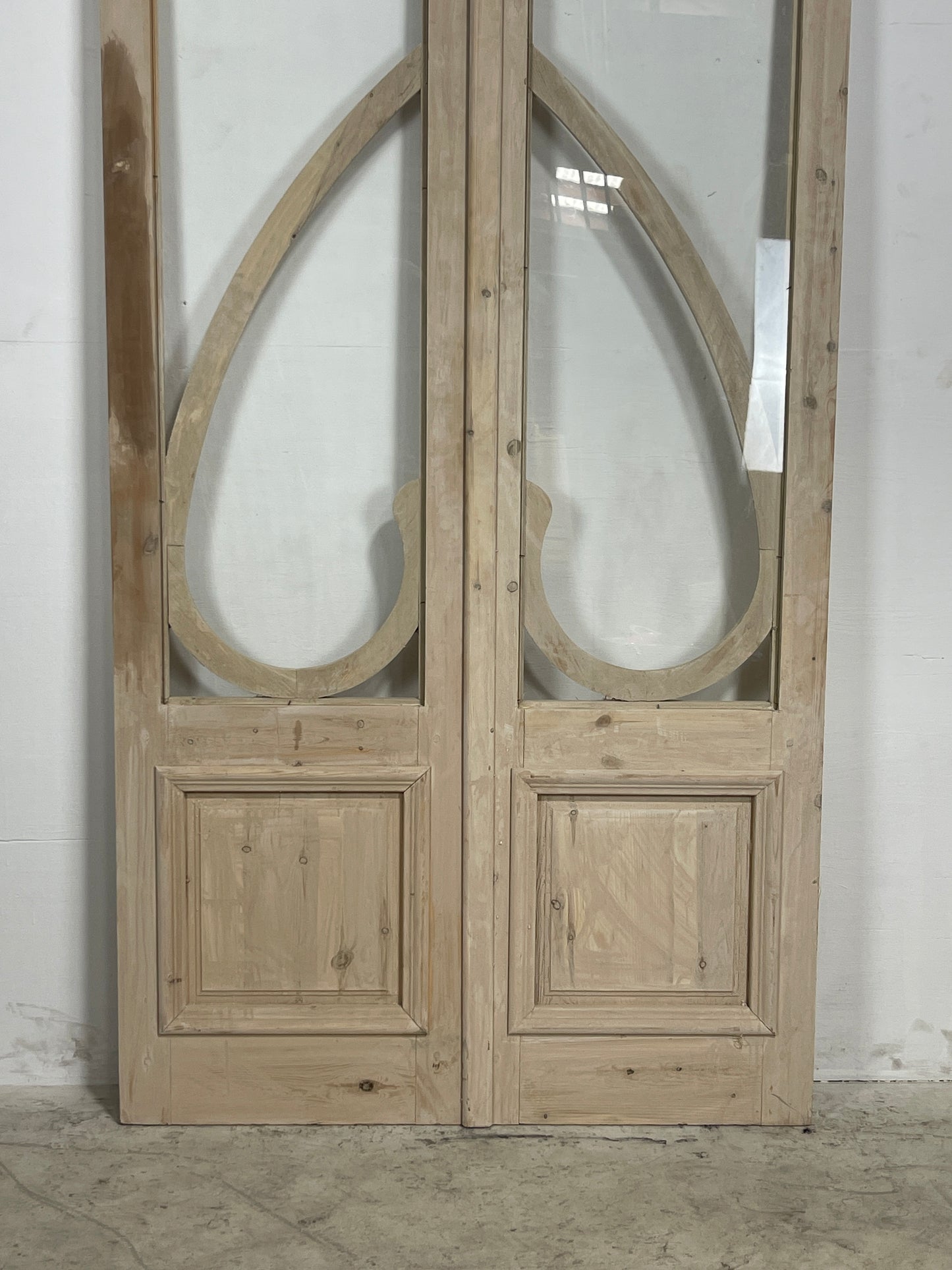 French Panel door with glass  (90.25 x 43.25) N022