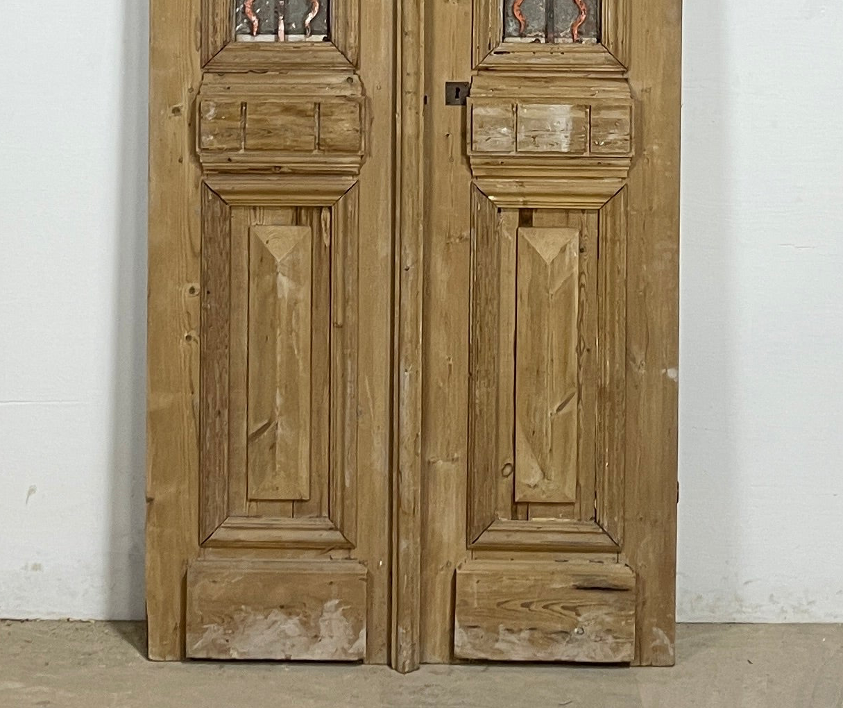 Antique French panel doors with Metal (96x38.5) P104