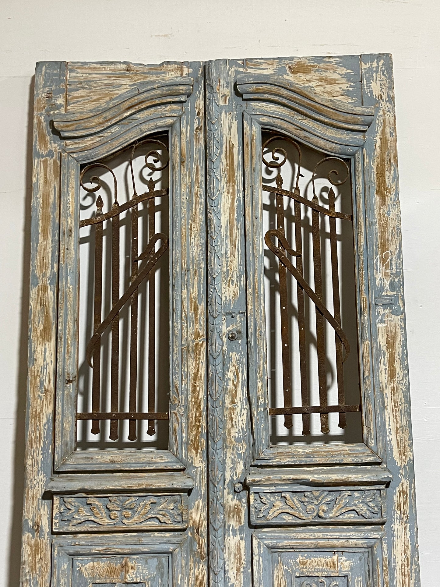 Antique French Panel Doors with Metal (97x50) J101