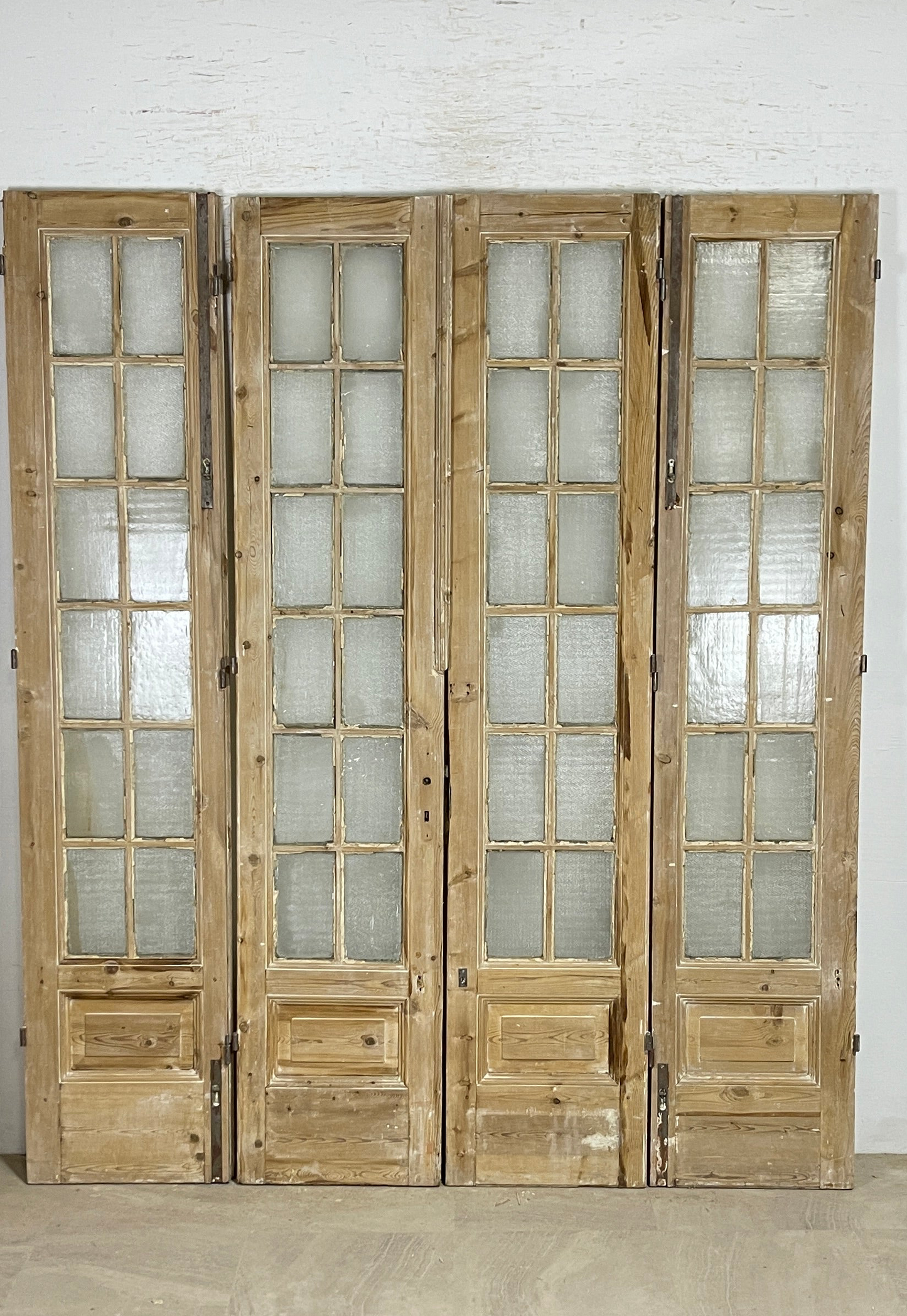Antique French panel doors with Glass 4 Piece set (90x77.5) P187