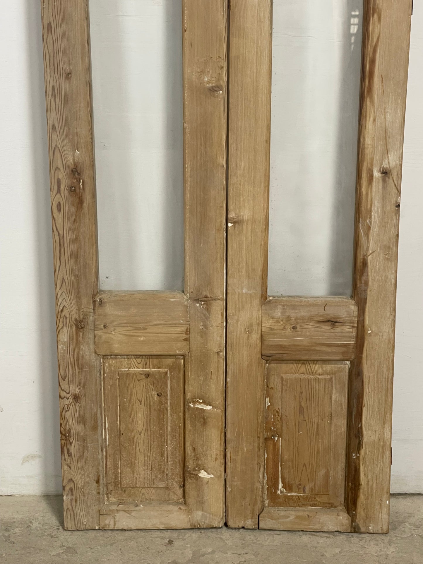 Antique  French Panel Doors with glass (86.5x28)   M068