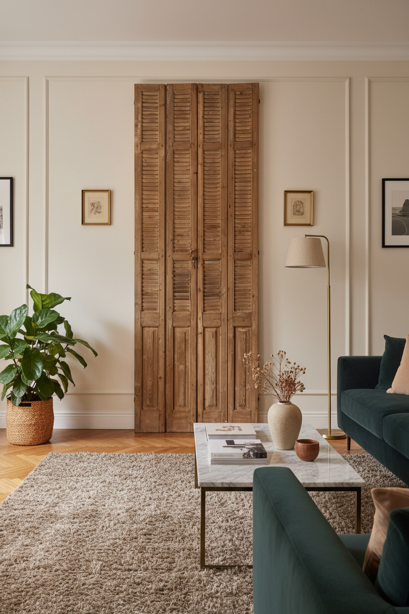 Antique French Shutters 4 piece (116x41) P998