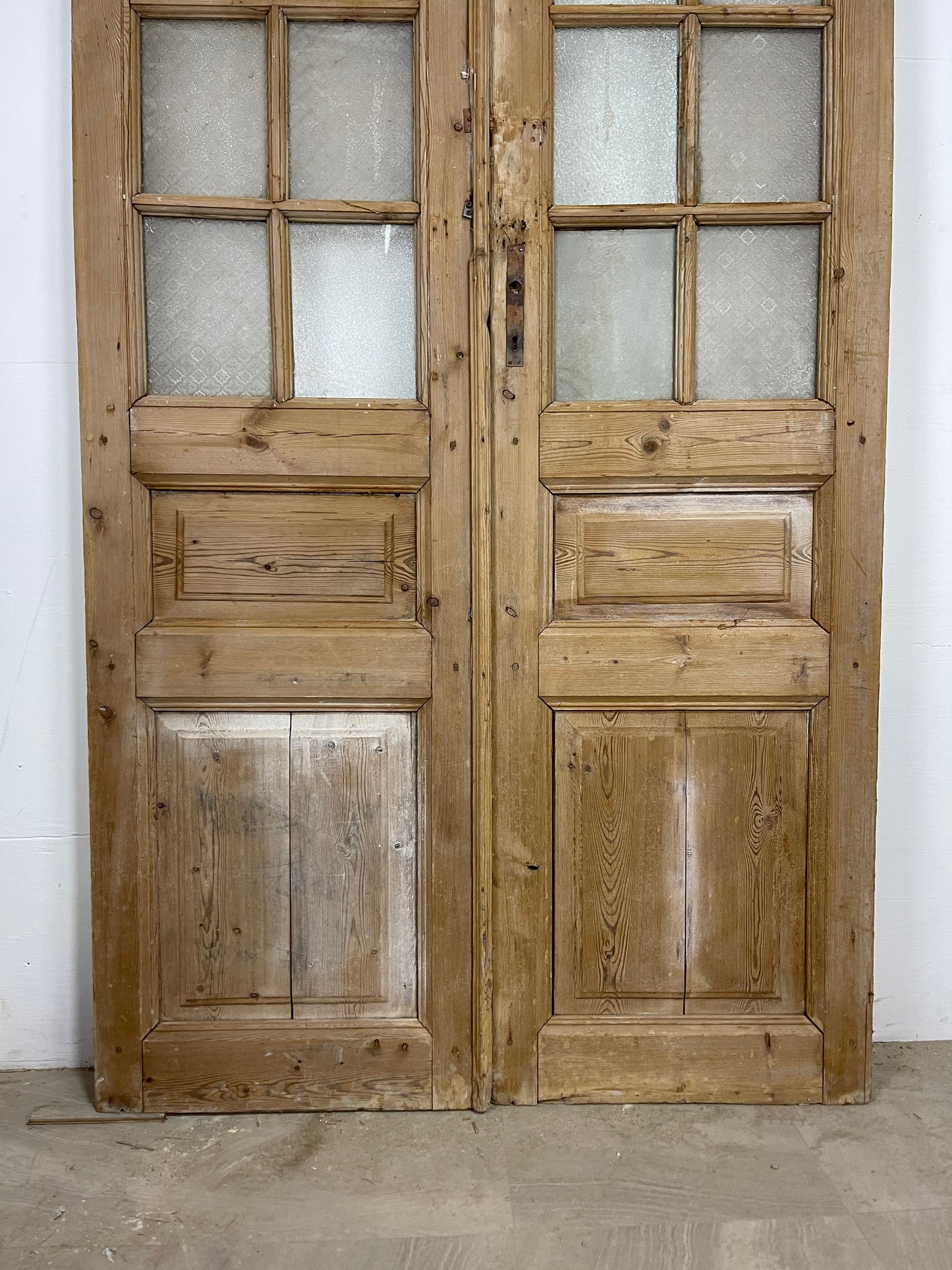 Antique French panel doors with Glass (107.5 x 49.25) 0290