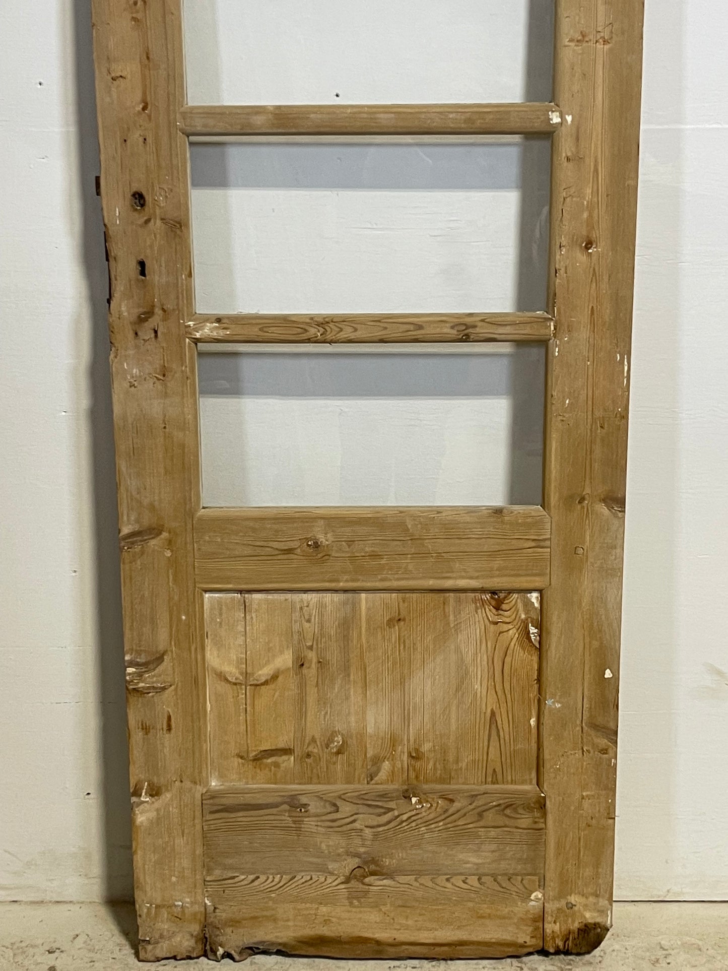 Antique French Panel Door with Glass  (83x27.25) L258