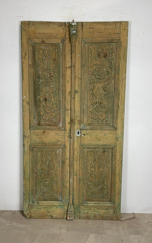 Antique French panel doors with Carvings (94x 49) P 20