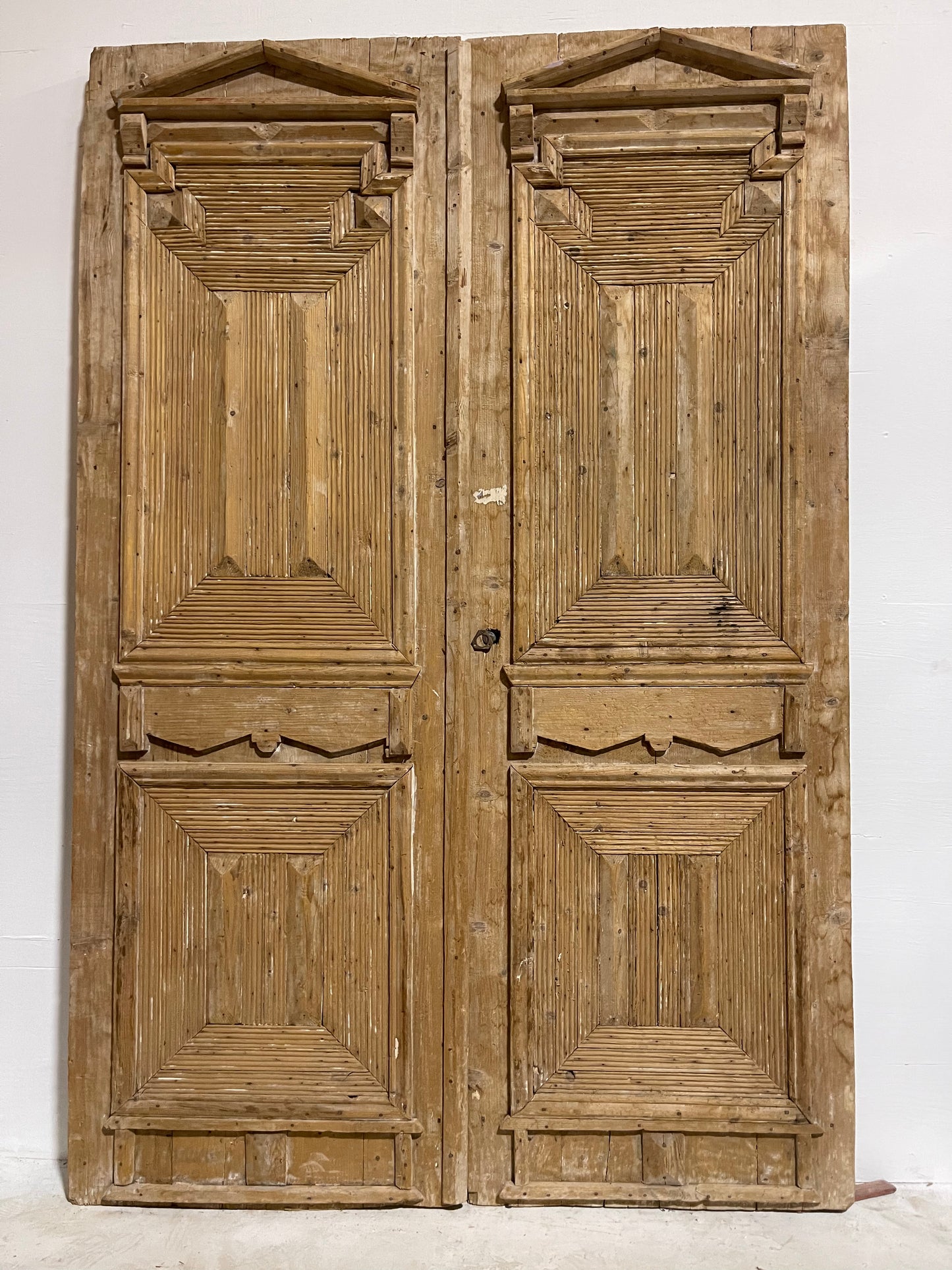 Antique French Panel Carved Doors  (93..5x62.25) J001