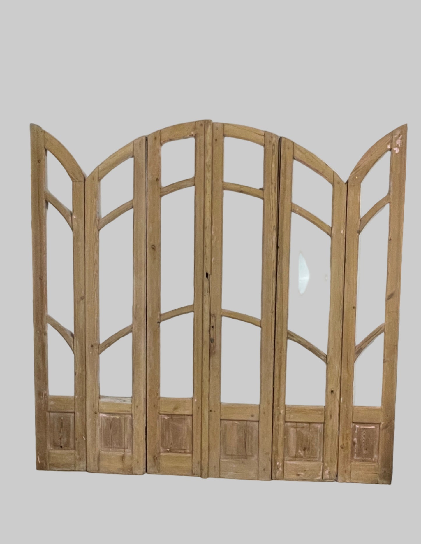 Antique French panel arched doors with Glass (97 x 100) P7