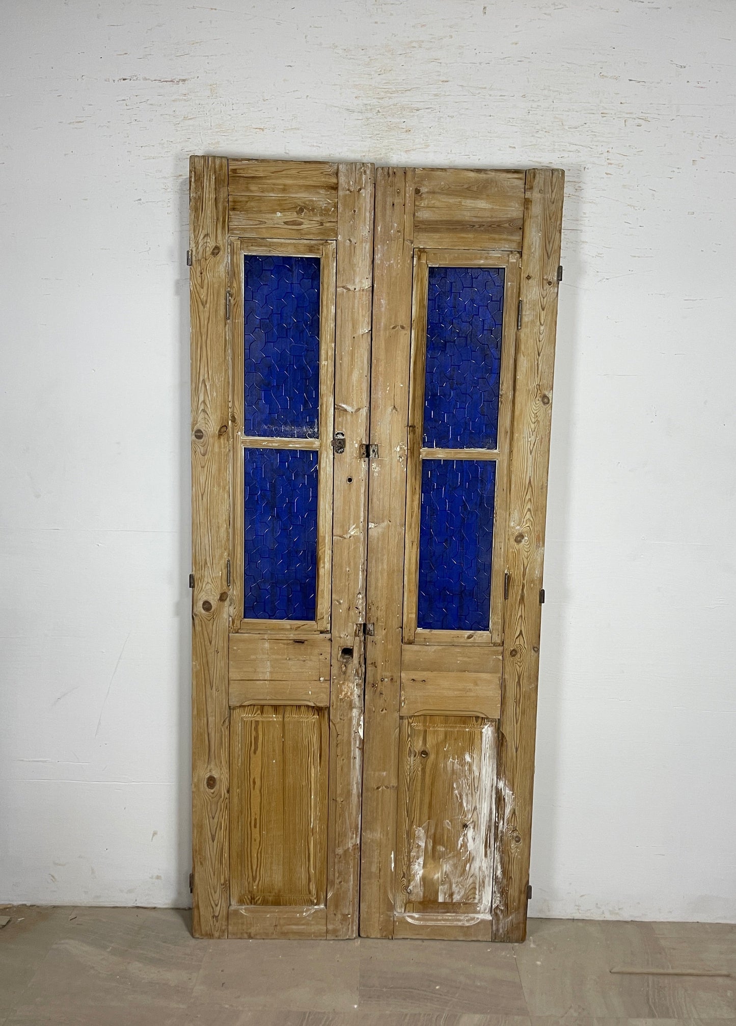 Antique French panel doors with Metal (89x40) P79