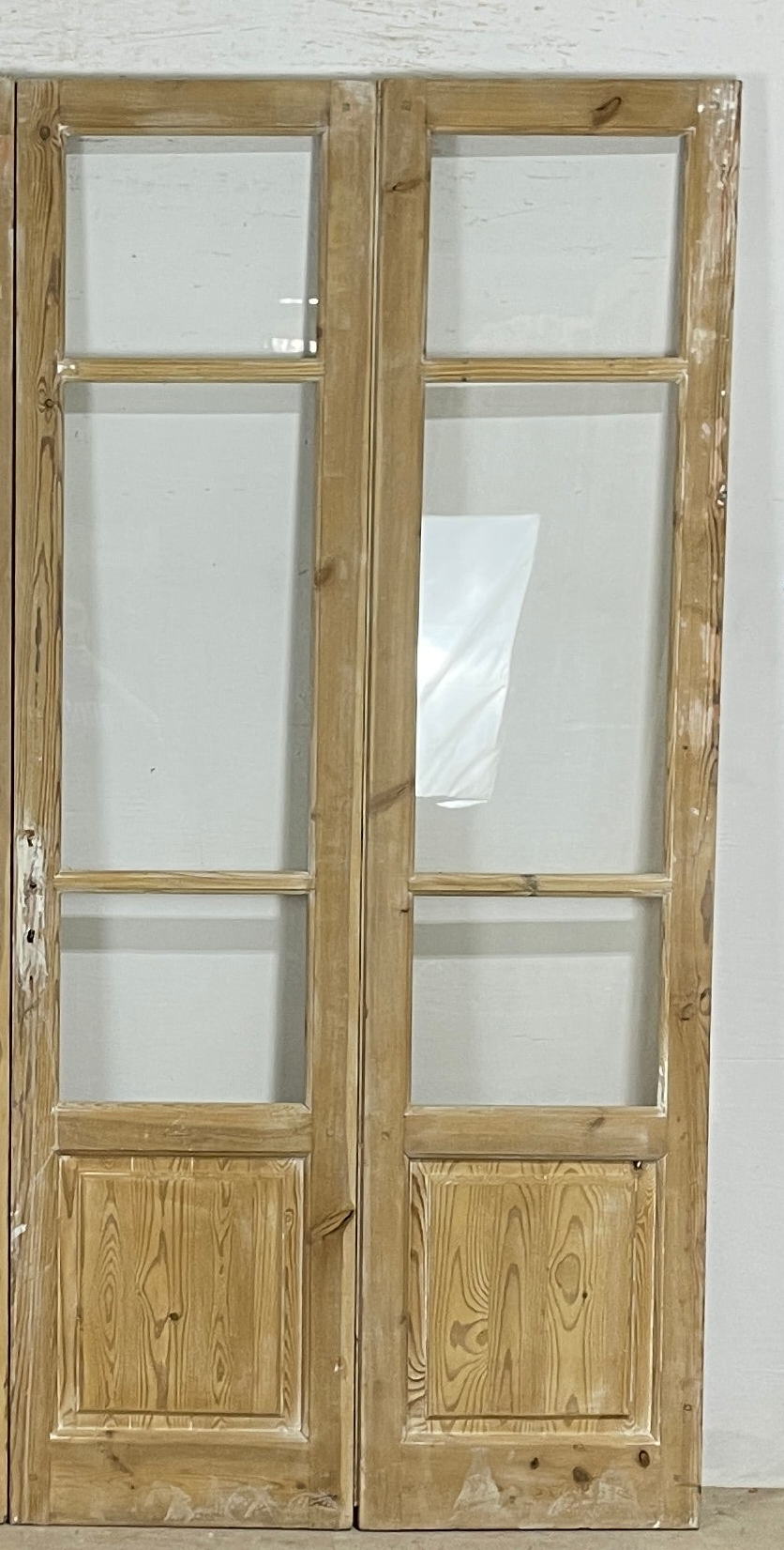 Antique French panel doors with Glass - 4 Piece set (84x85.5) P179