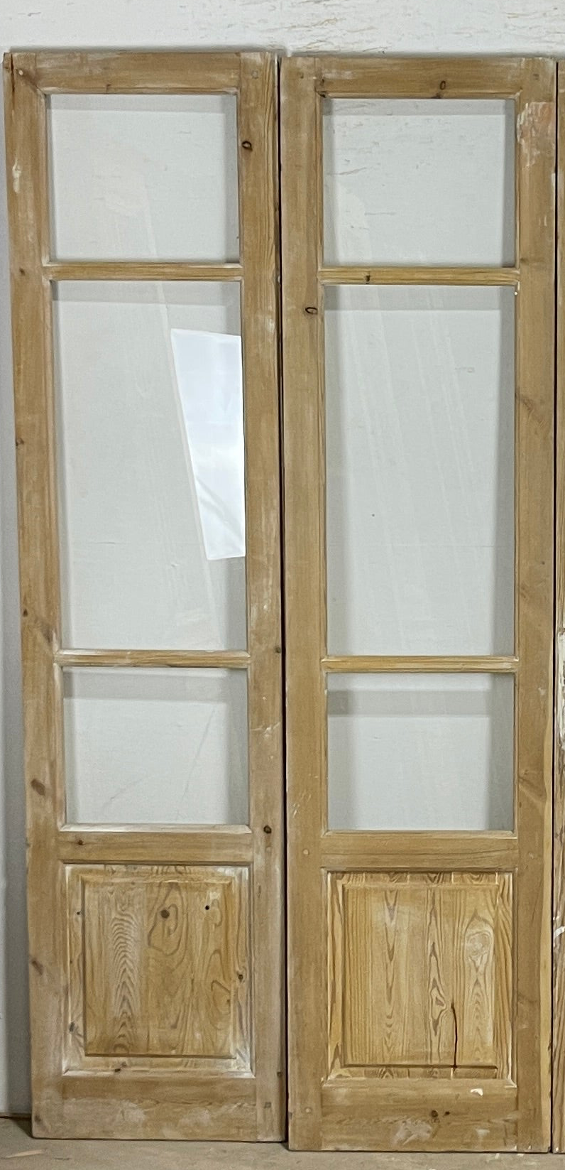 Antique French panel doors with Glass - 4 Piece set (84x85.5) P179