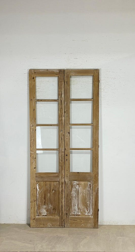 Antique French panel doors with Glass (99.5x43.5) P160