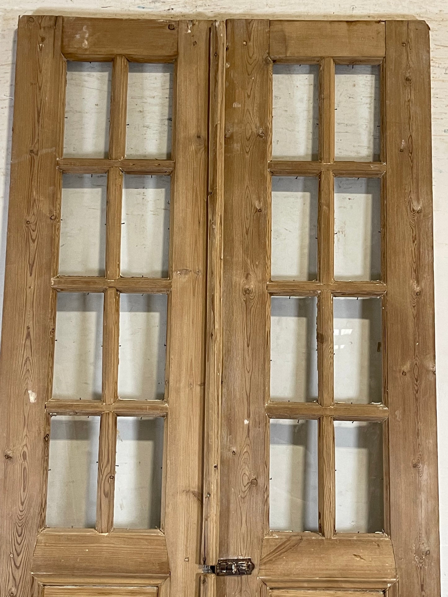 Antique French panel doors with glass (93.5x36) L140
