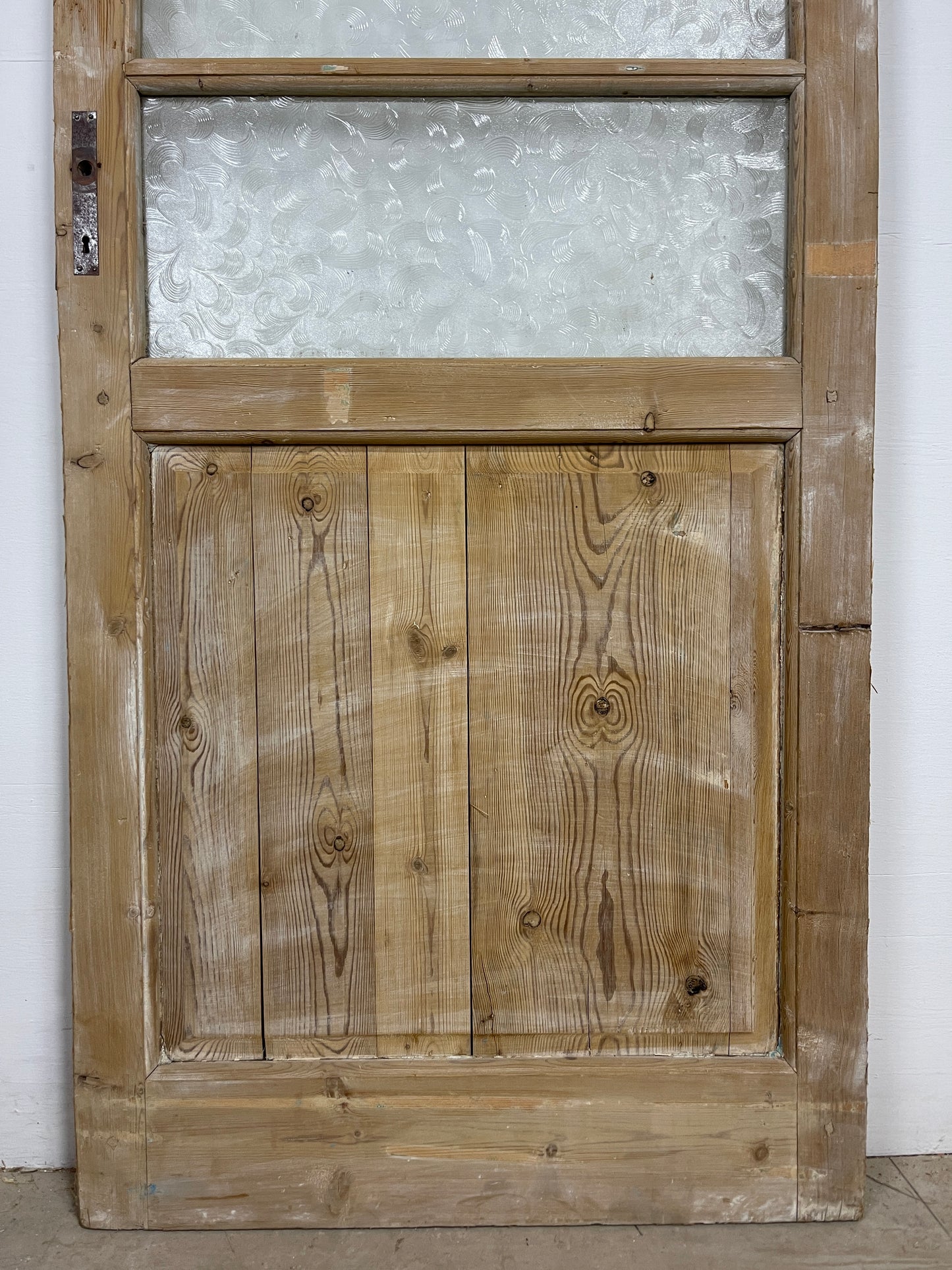 Antique French Panel Door - Single with glass (88x32) O261