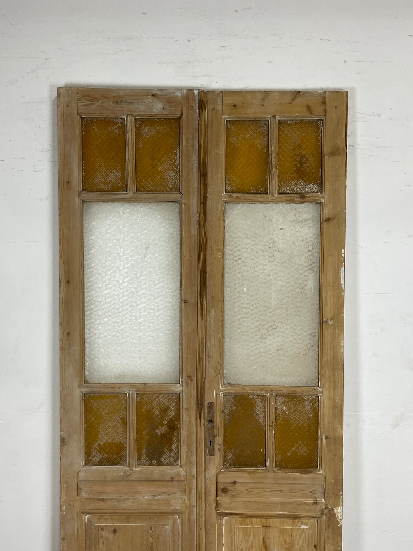 Antique French Panel Doors with Glass   (98 x 43.5)   N053