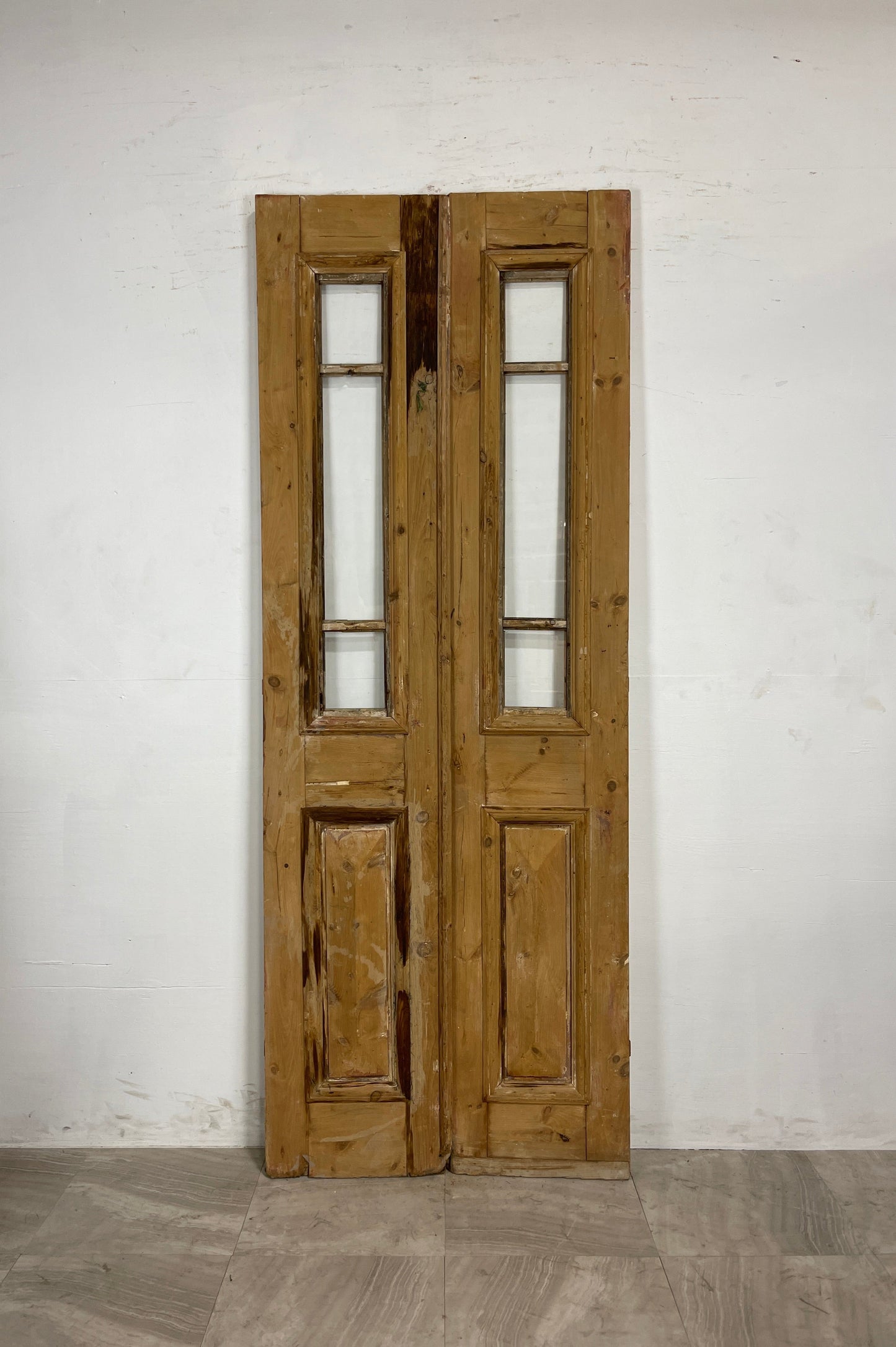 Antique French Panel Doors with Glass   (93.75 x 35.5)   N039
