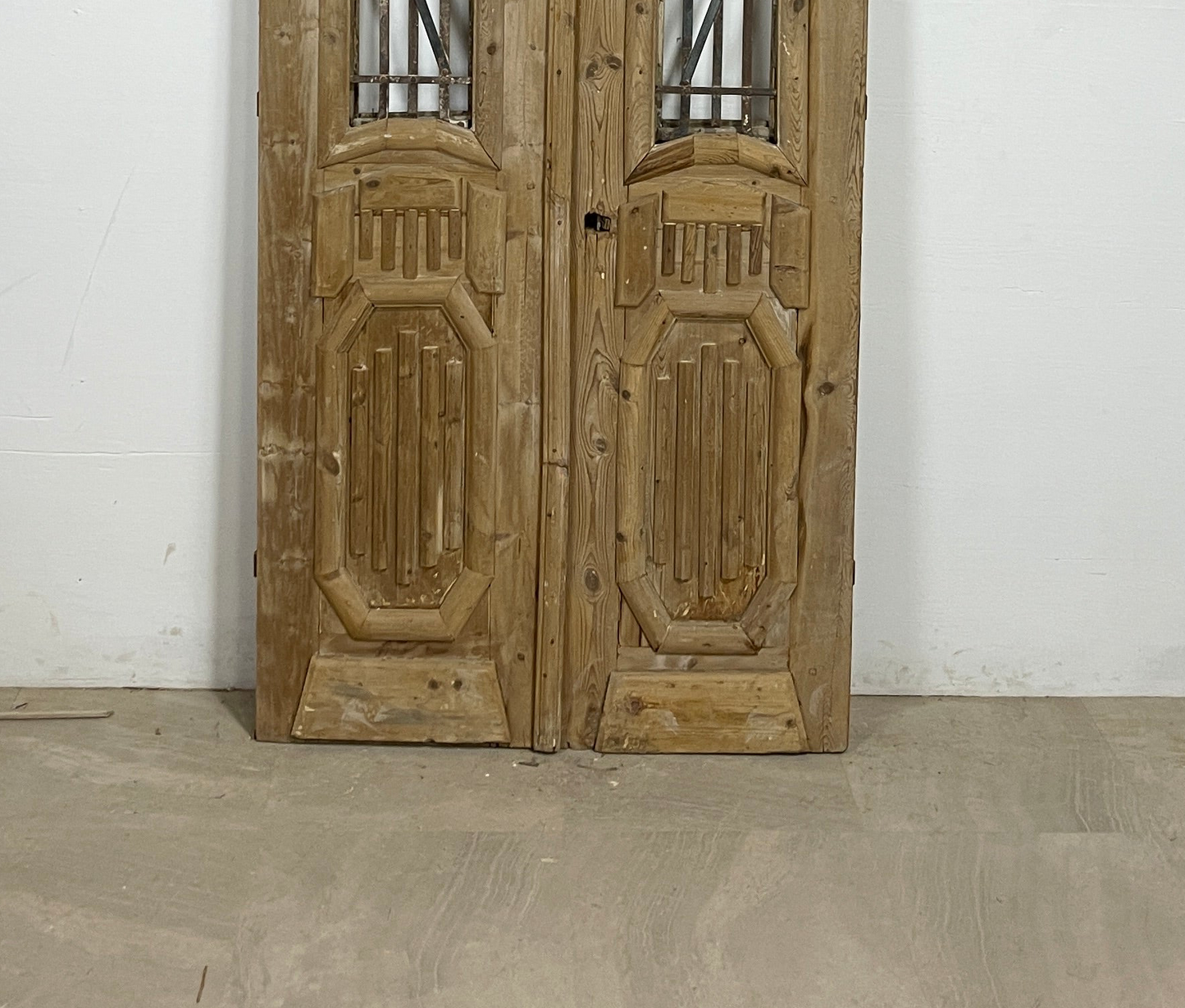Antique French panel doors with Metal (86x39) P92