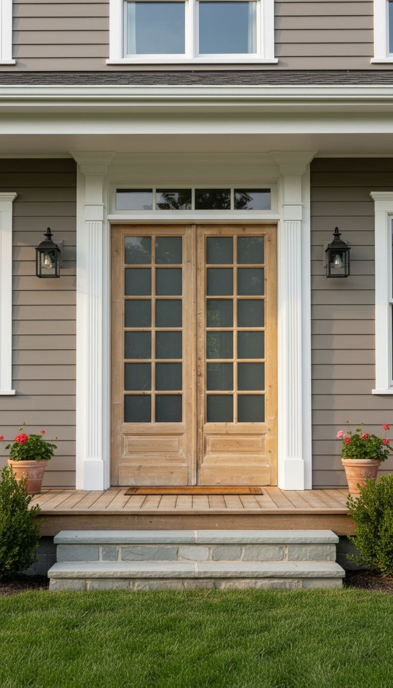 Antique French panel doors with Glass (90x55.5) P136